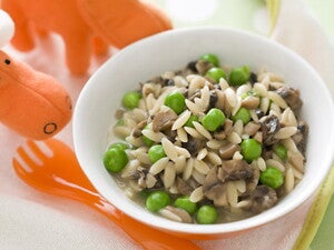 Cheesy Pea Mushroom Risoni