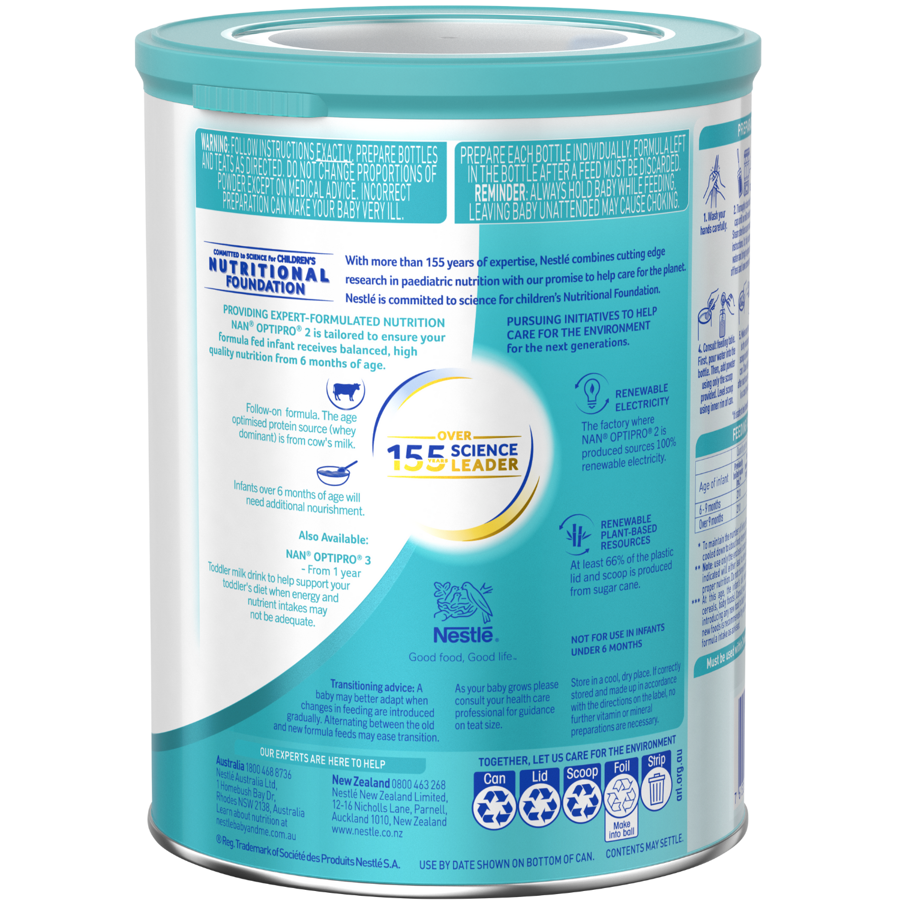 Nestlé NAN OPTIPRO 2 Stage 2 Formula 6-12 Months – 800g Back Middle